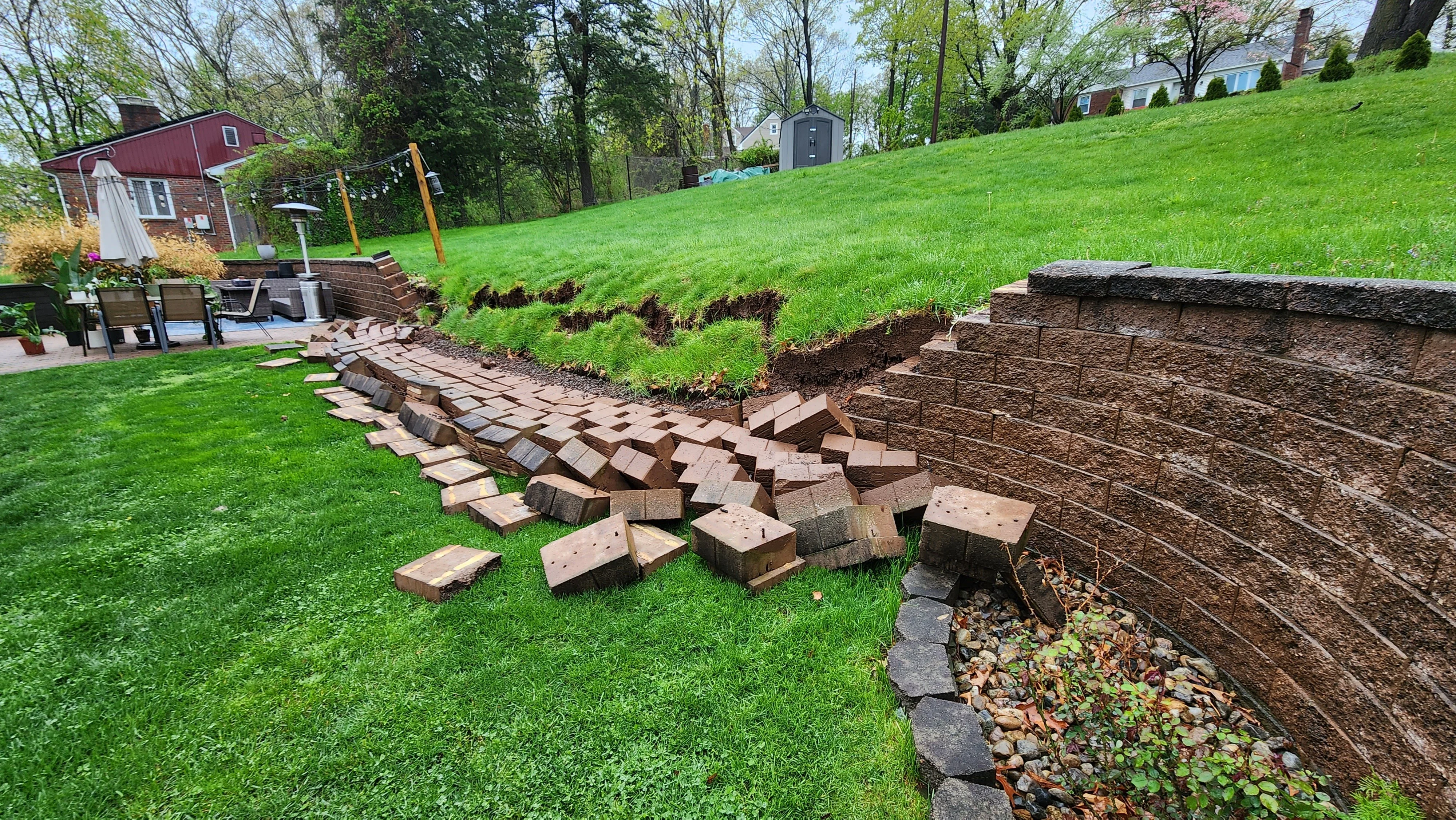 Collapsed wall